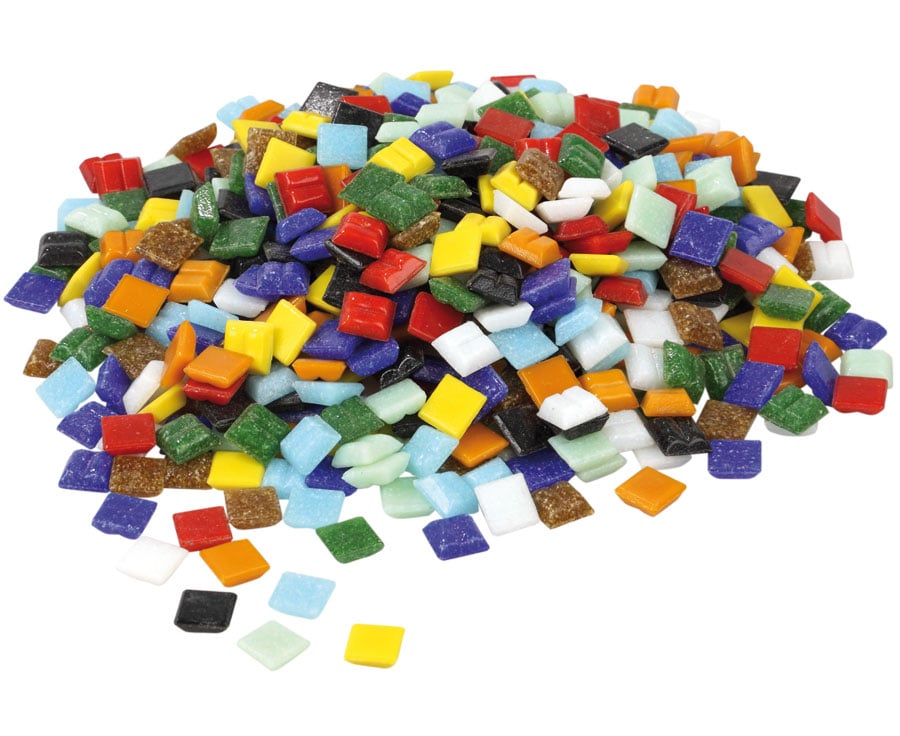 Mosaikstein Bunte Mosaik Glassteine, 1 kg, Größe: 10 x 10 mm
