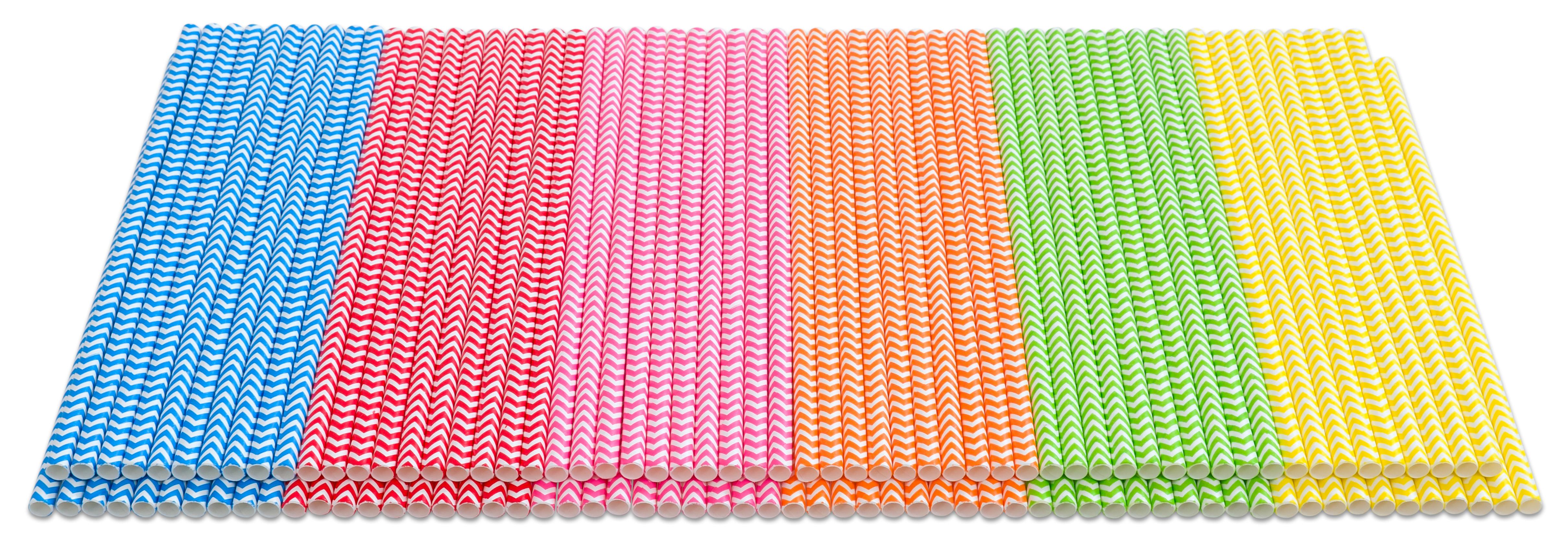 SUNNYSUE Papierstrohhalme zickzack, 120 Stück