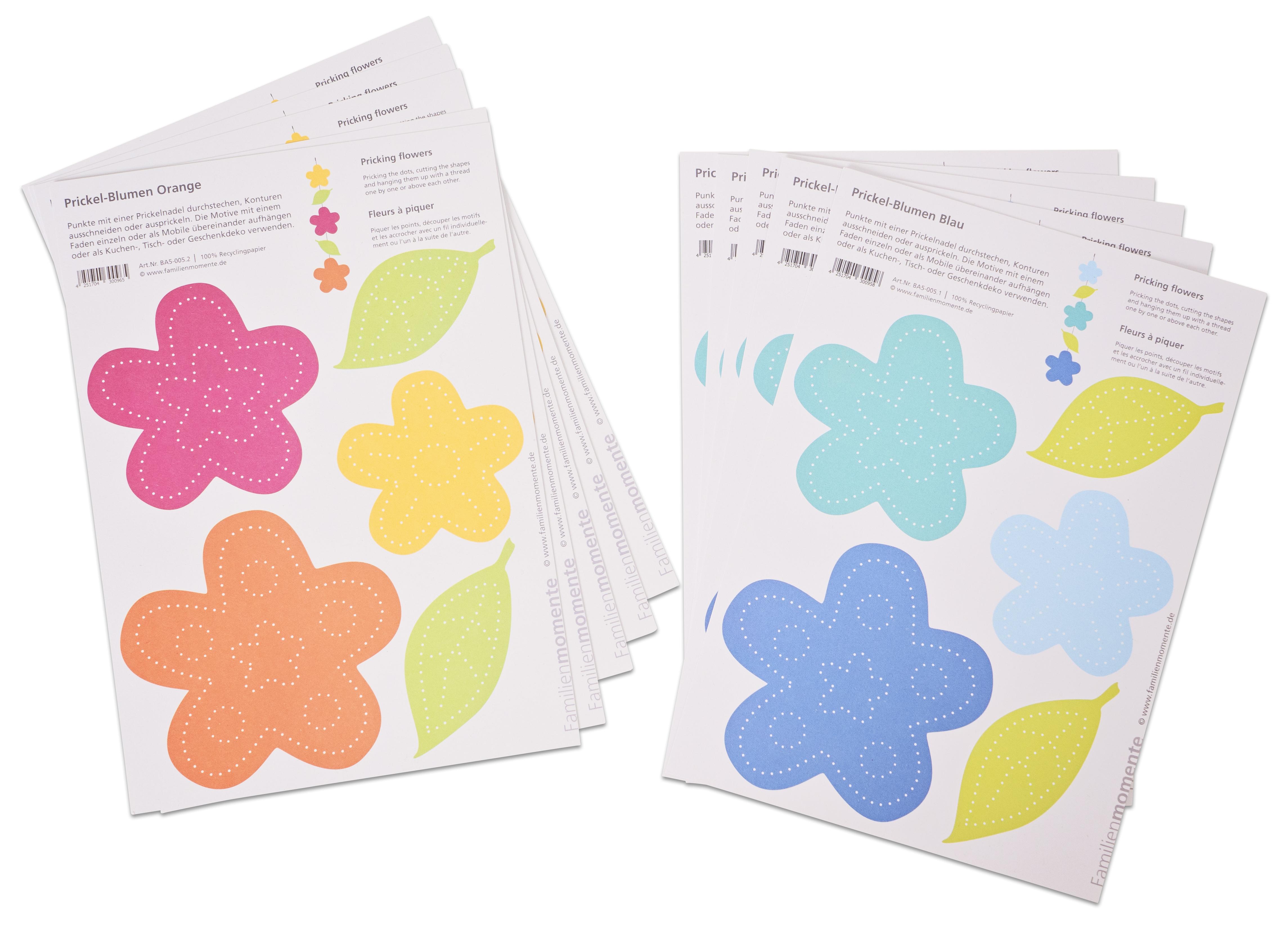 Familienmomente Prickel-Vorlagen „Blumen“, 10 Stück