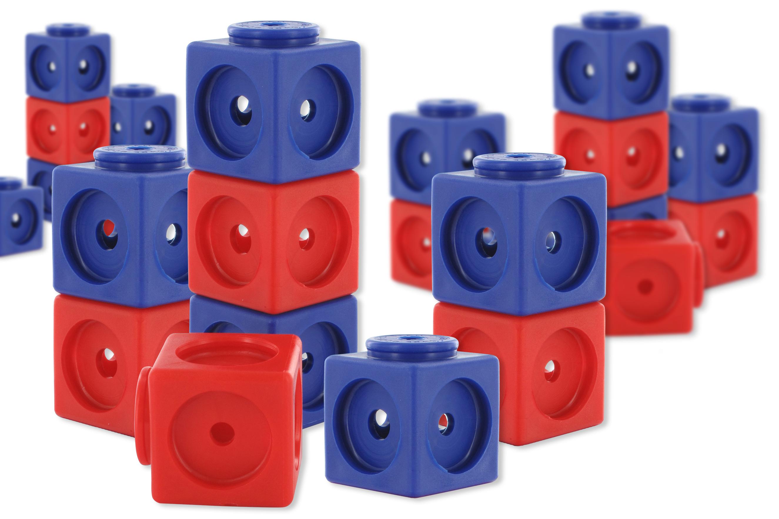 DICK-System Riesen-Steckwürfel-Set magnetisch, rot/blau, Setgröße: 200 Stück