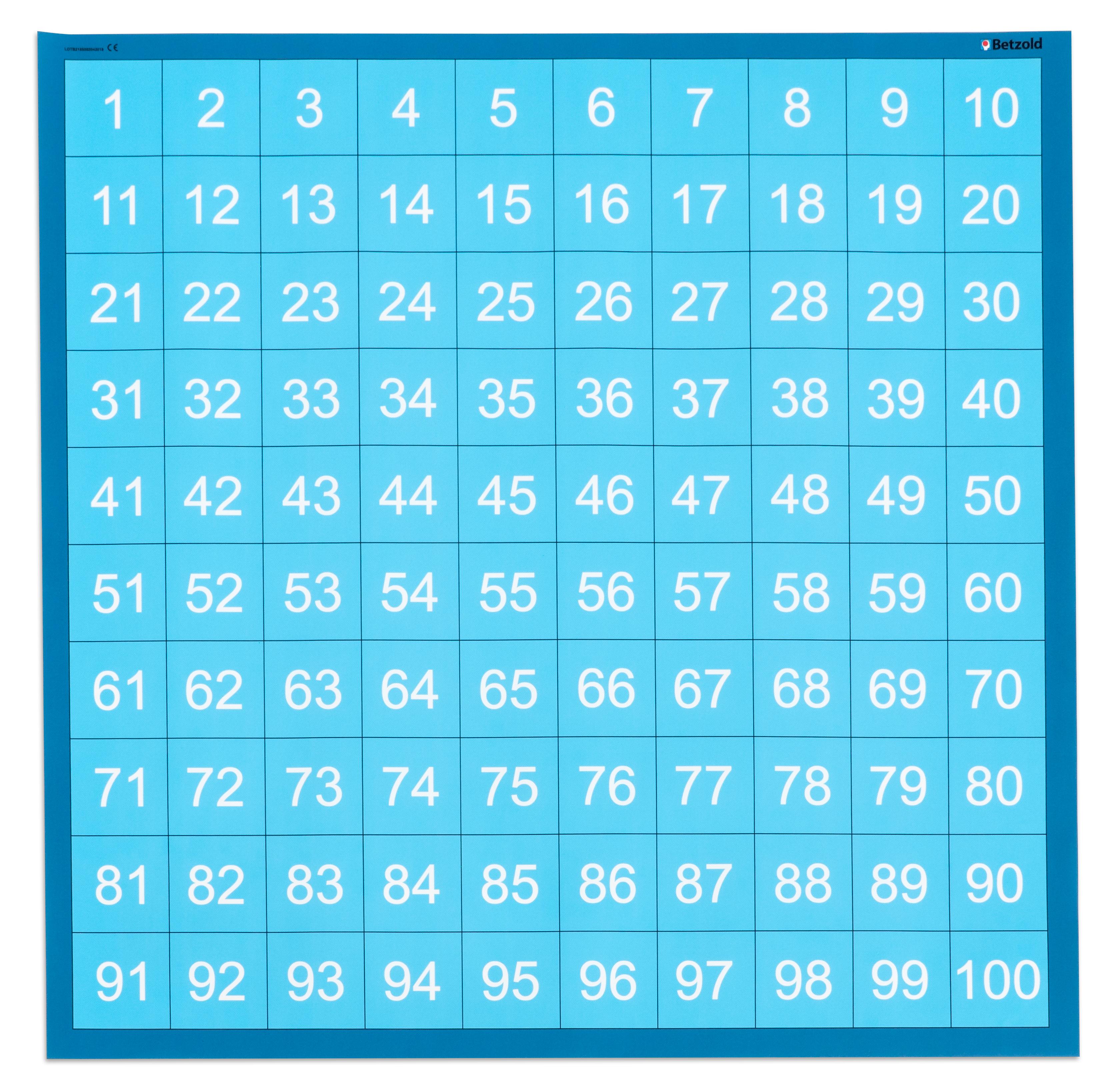 Betzold Spielplane - Hunderter, 75 x 75 cm, Ausführung: Spielplane
