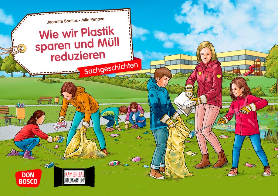 Don Bosco Kamishibai-Bildkarten „Wie wir Plastik sparen und Müll reduzieren“
