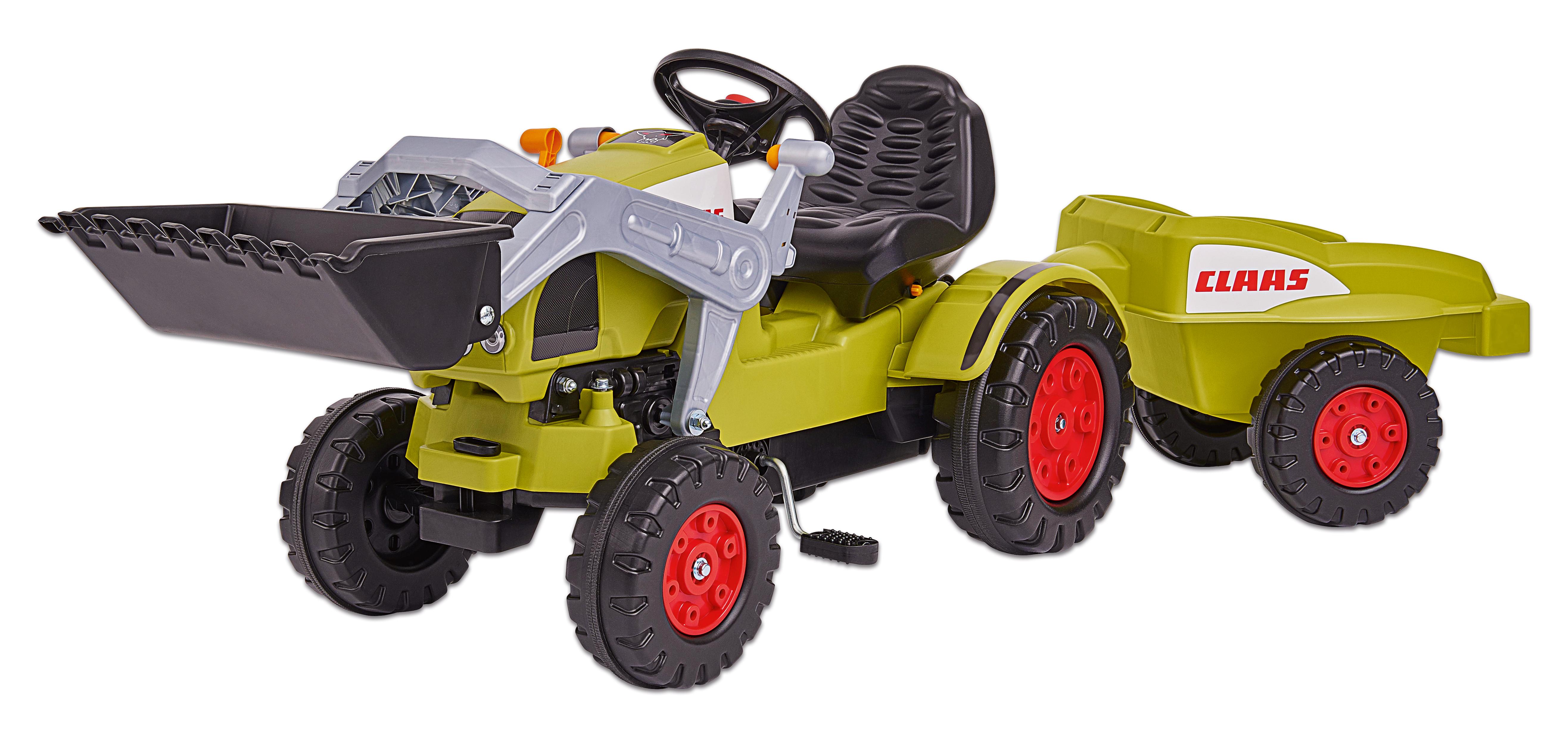 BIG CLAAS-Trettraktor mit Anhänger