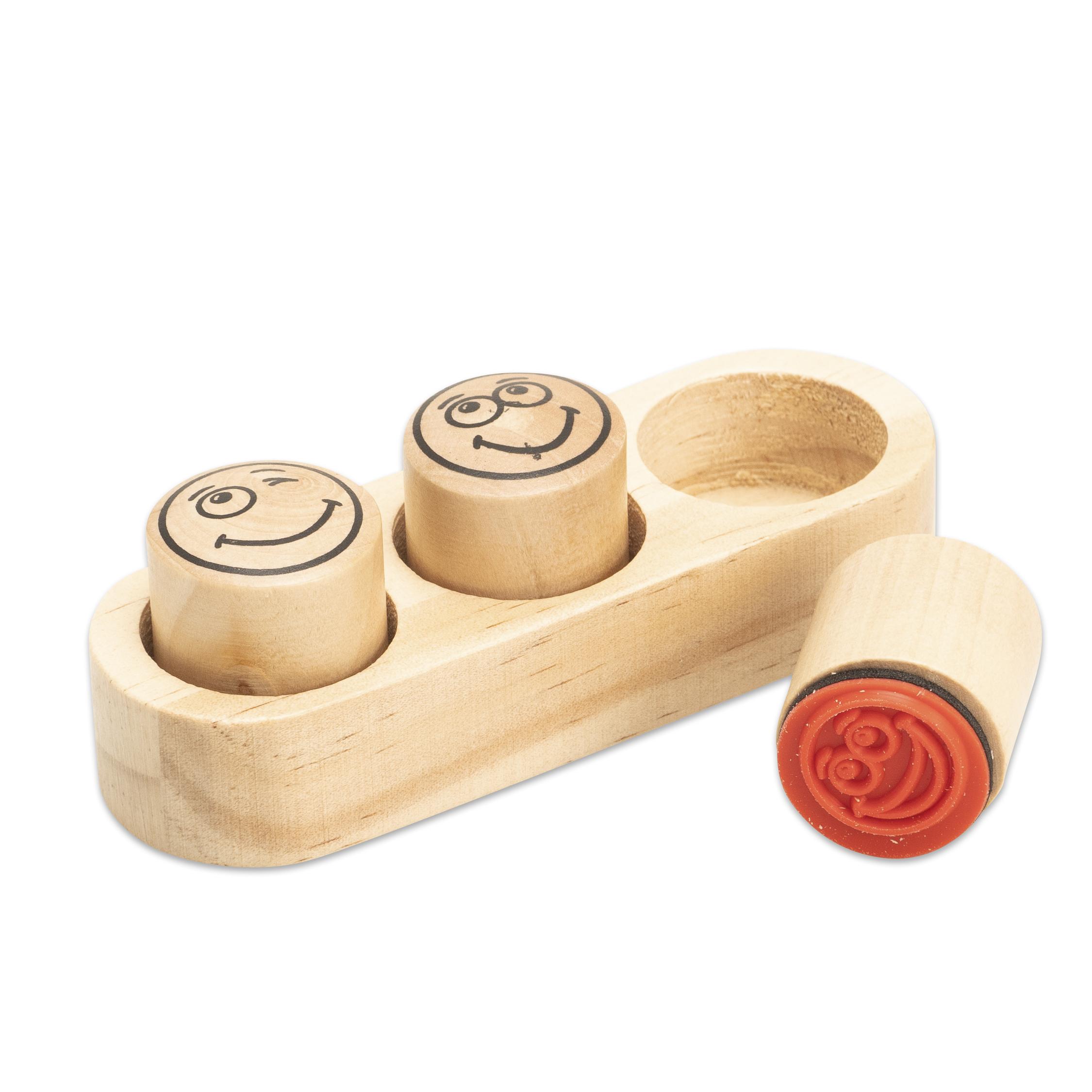 Trendhaus Belohnungs-Stempel aus Holz, 3er-Set