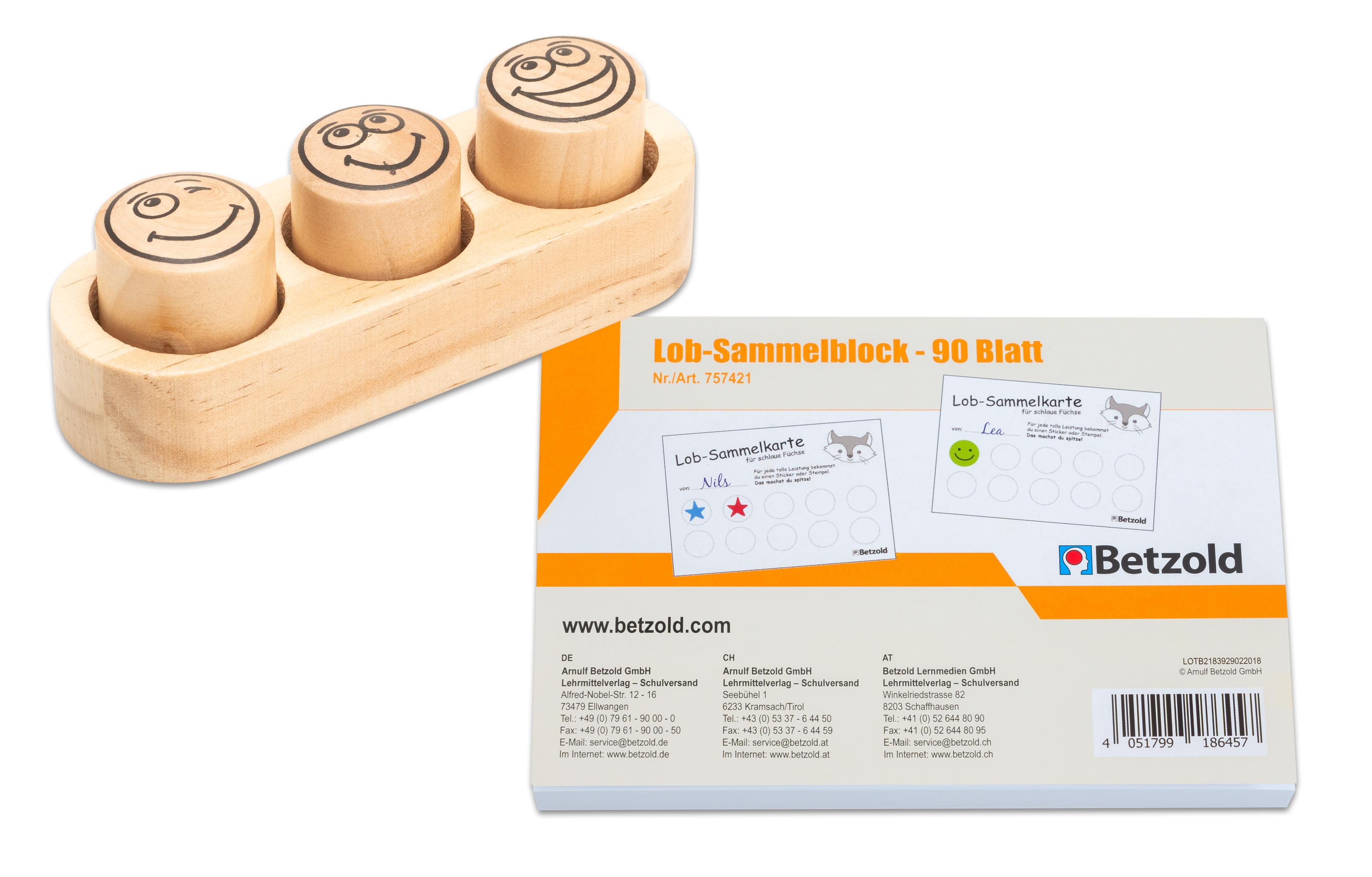Betzold Belohnungsset „Holzstempel und Lob-Sammelblock“