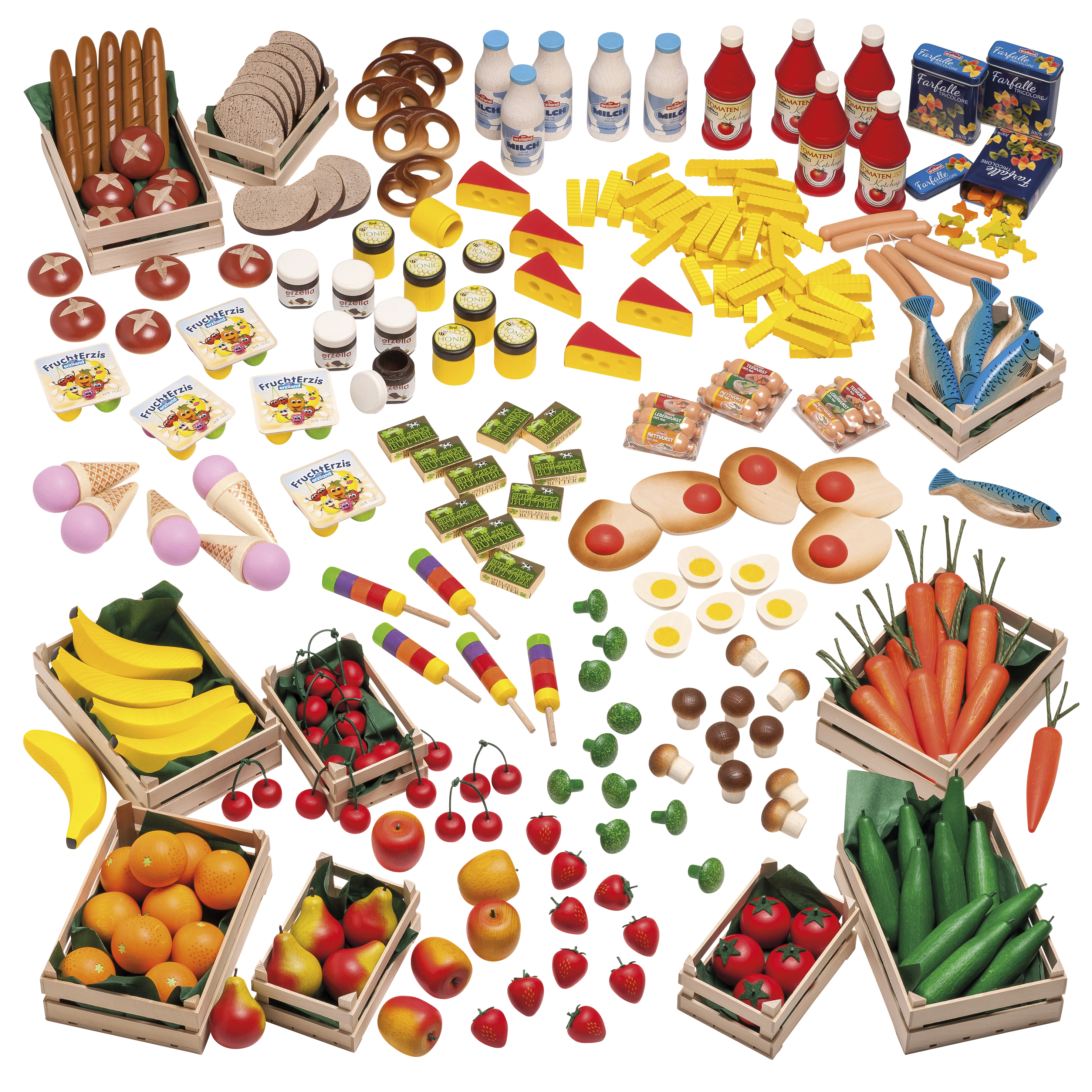 Erzi Kaufladen-Lebensmittel, 208-teilig