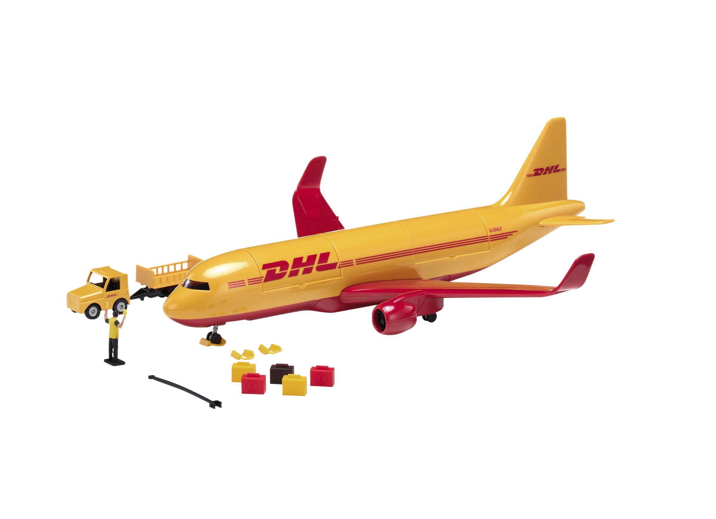 Siku DHL-Frachtflugzeug mit Zubehör