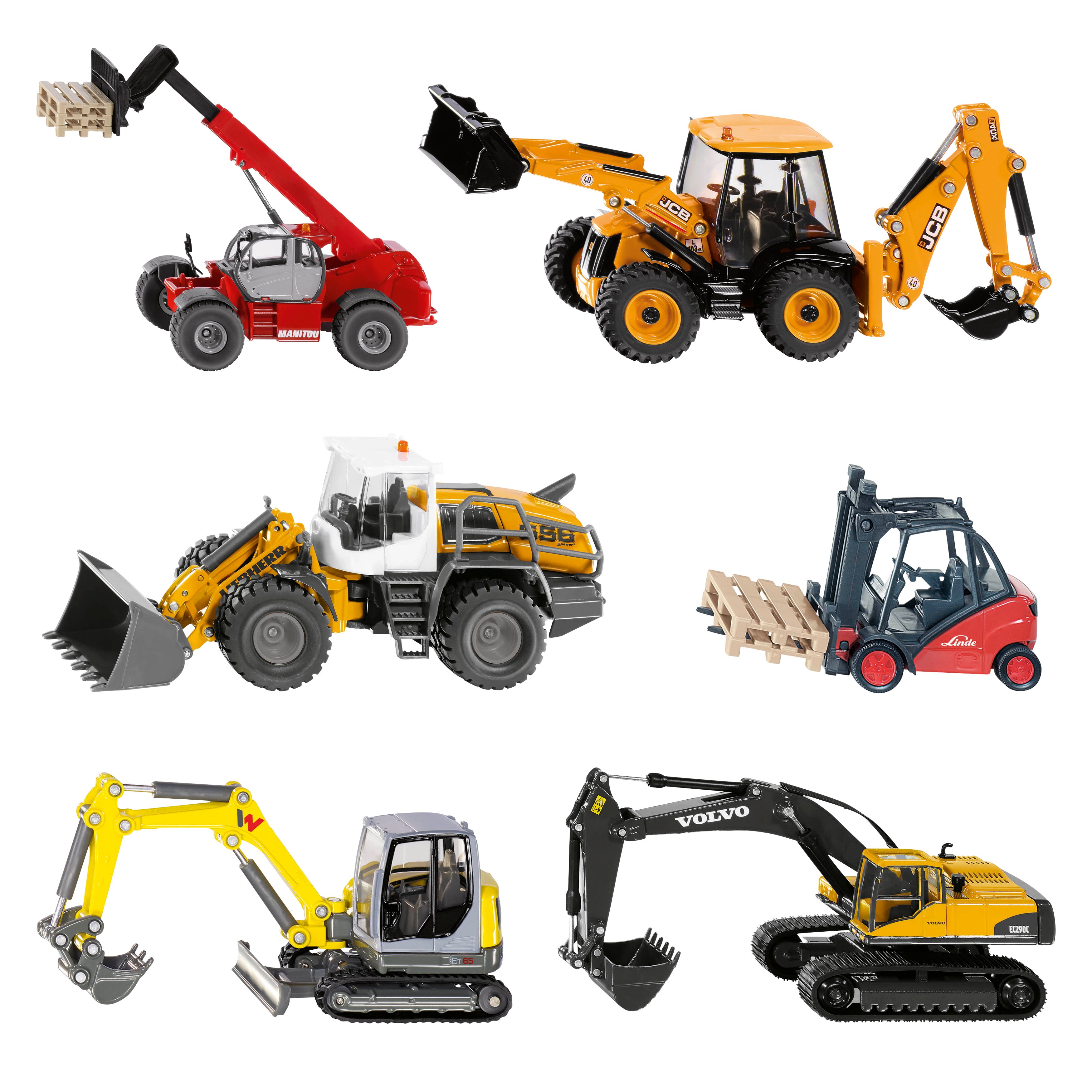 Siku Baufahrzeuge, 1:50, 6 Stück