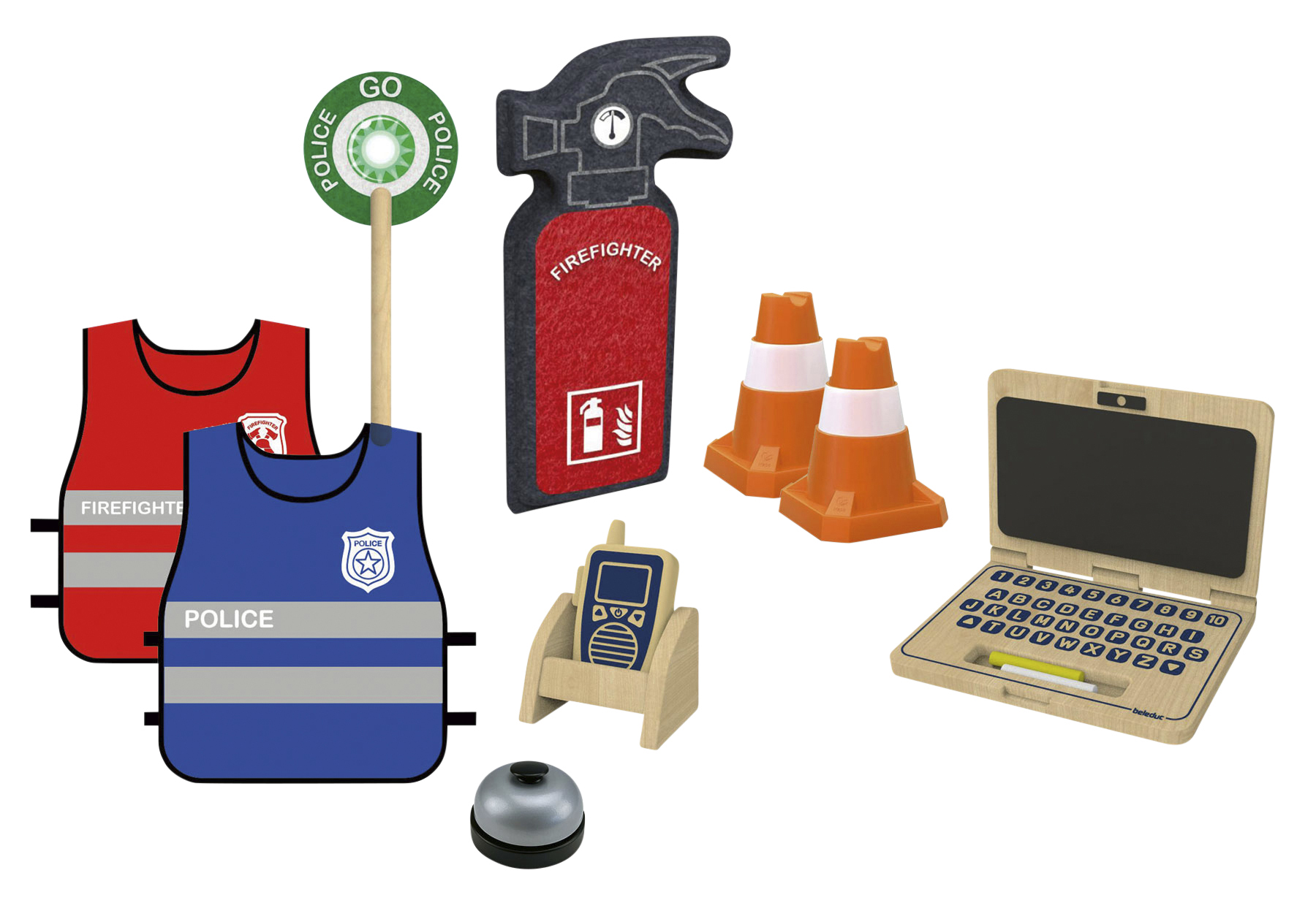 beleduc Rollenspiel-Set „Feuerwehr & Polizei“