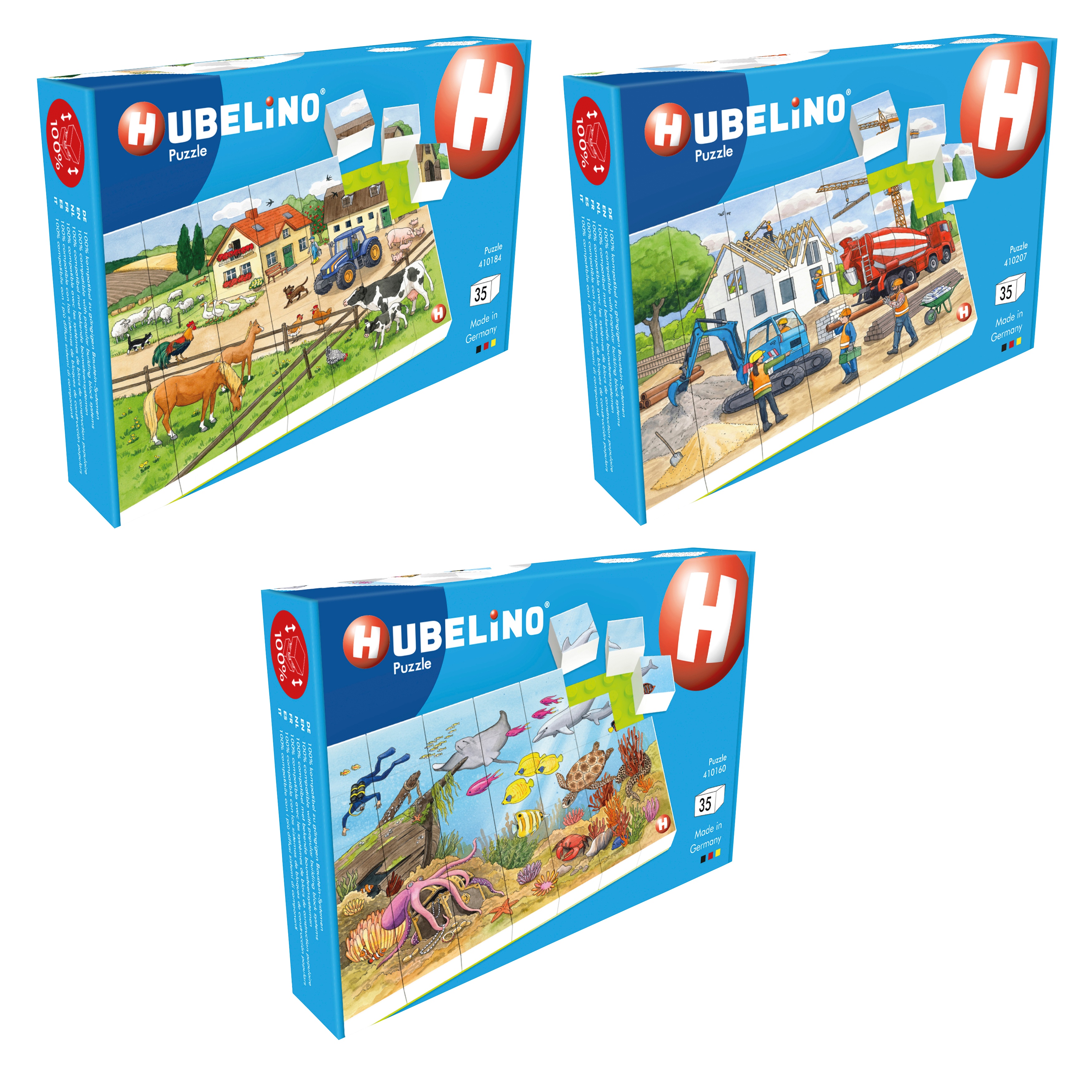 HUBELiNO Puzzles, 3er-Set