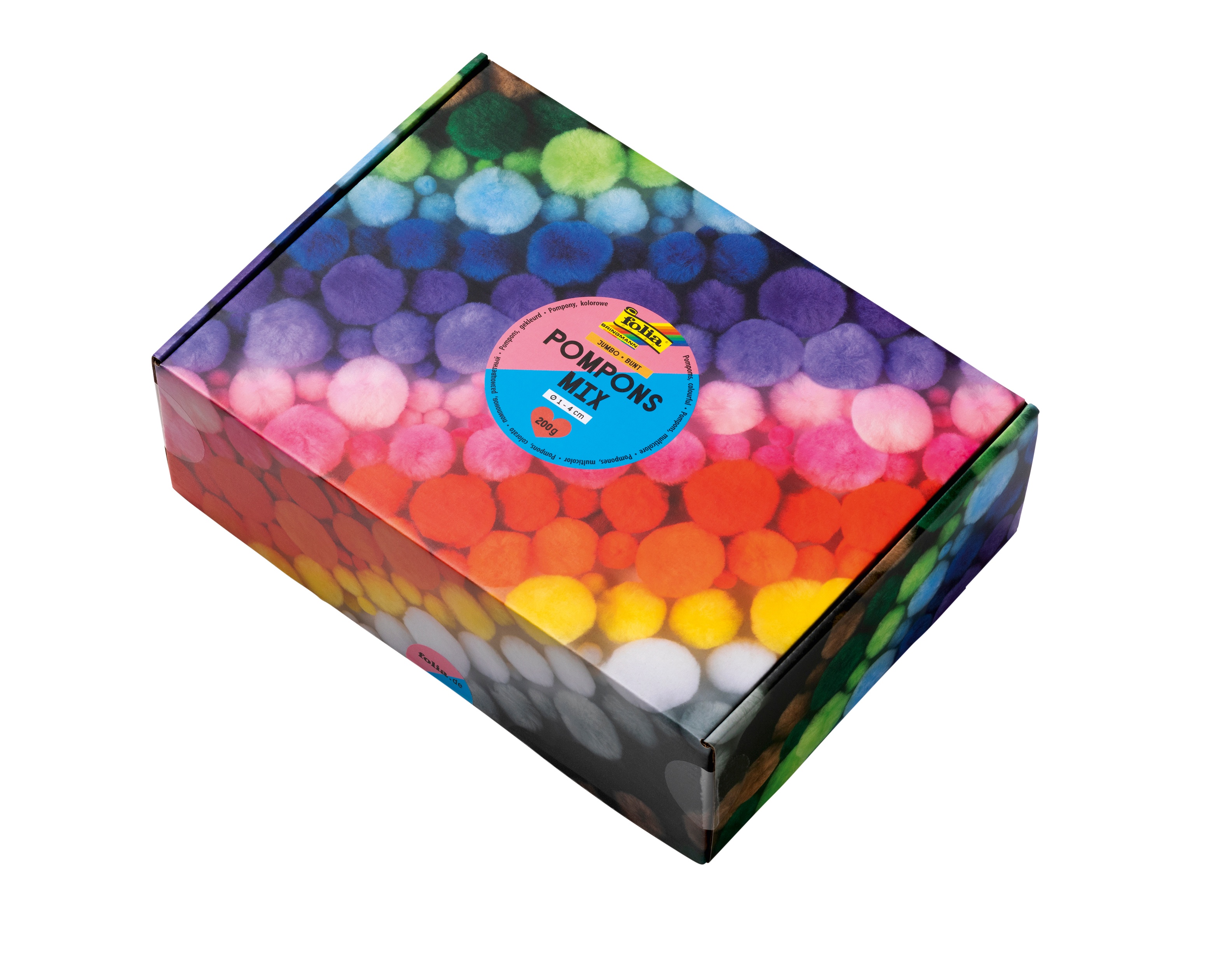 folia Pompons Mix Jumbo, bunt, 200 g
