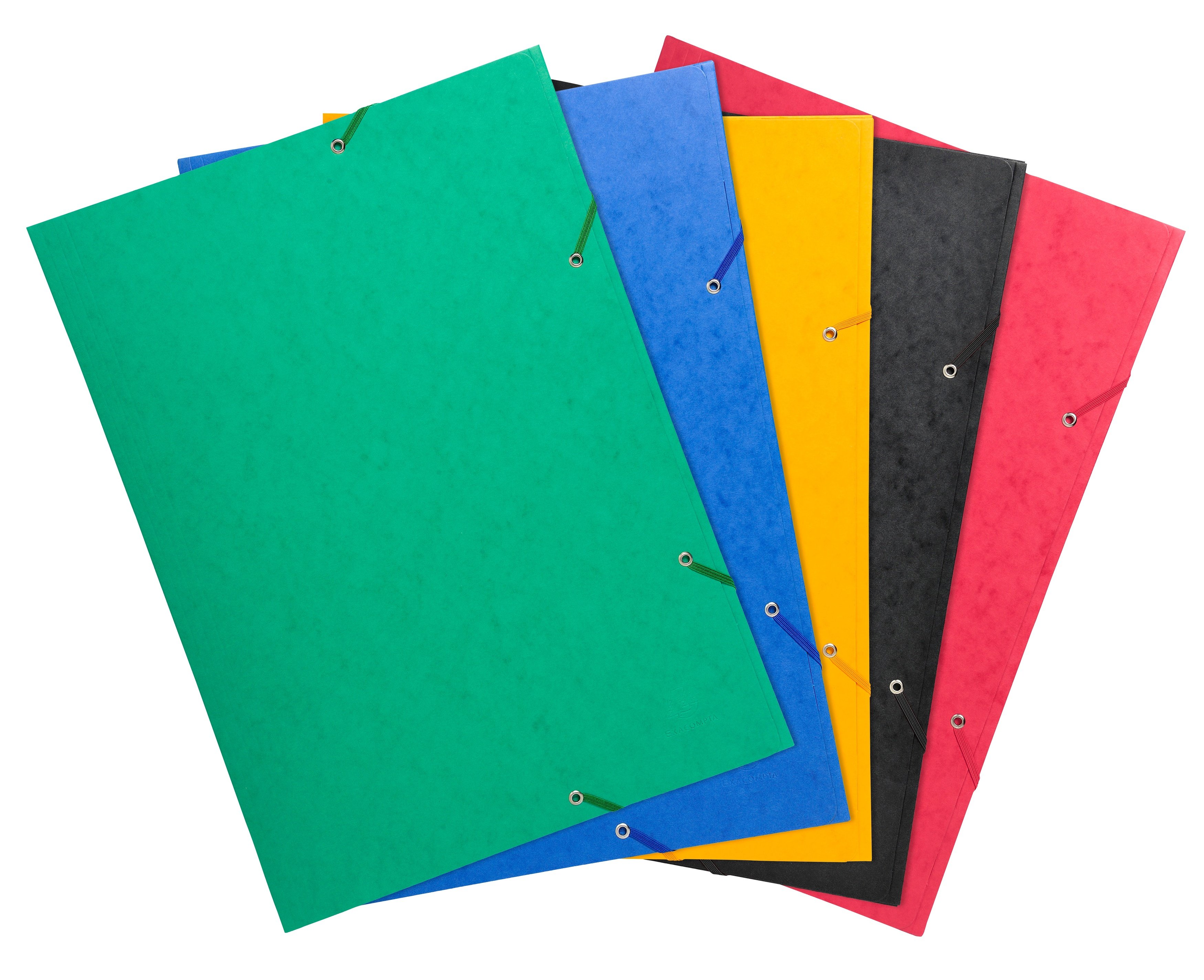 Exacompta Gummizugmappen mit Klappen, DIN A3, 5 Farben, 10 Stück