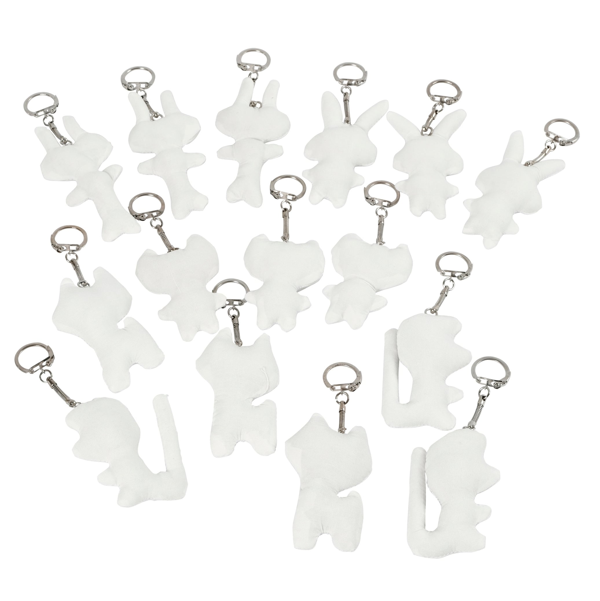 creativ company Textilfiguren mit Schlüsselanhänger, 15 Stück