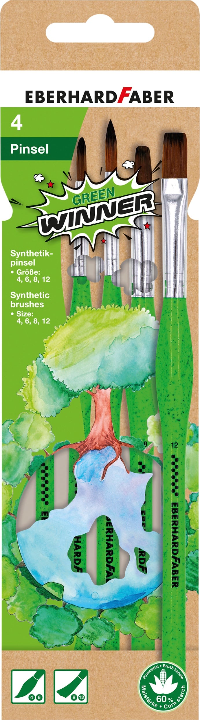 Eberhard Faber Pinsel-Set, rund und flach