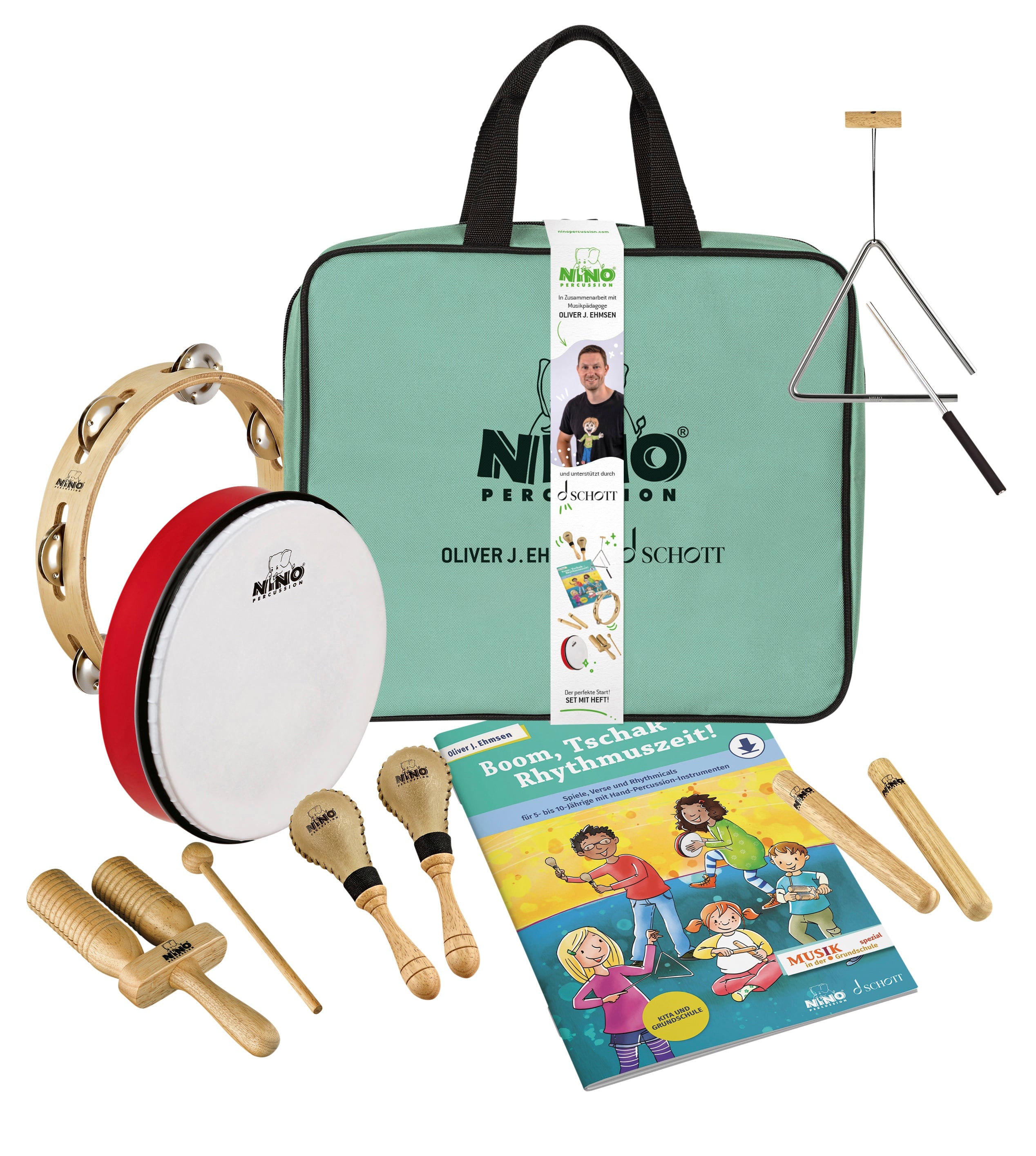 Nino Schul-Percussion-Set, Instrumenten-Set, mit Buch