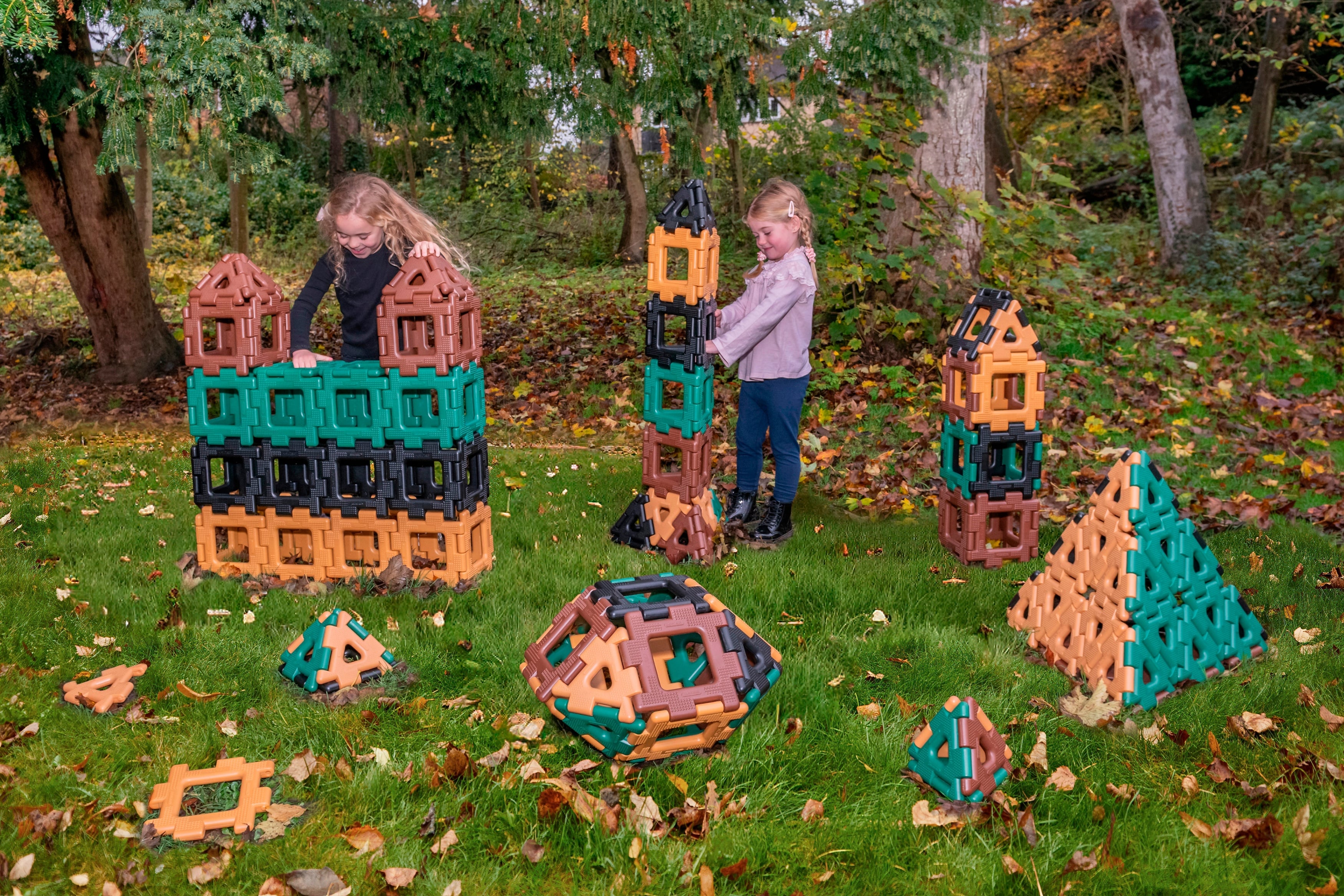 Polydron Giant Konstruktions-Set, natur, 160-teilig, Konstruktionsset