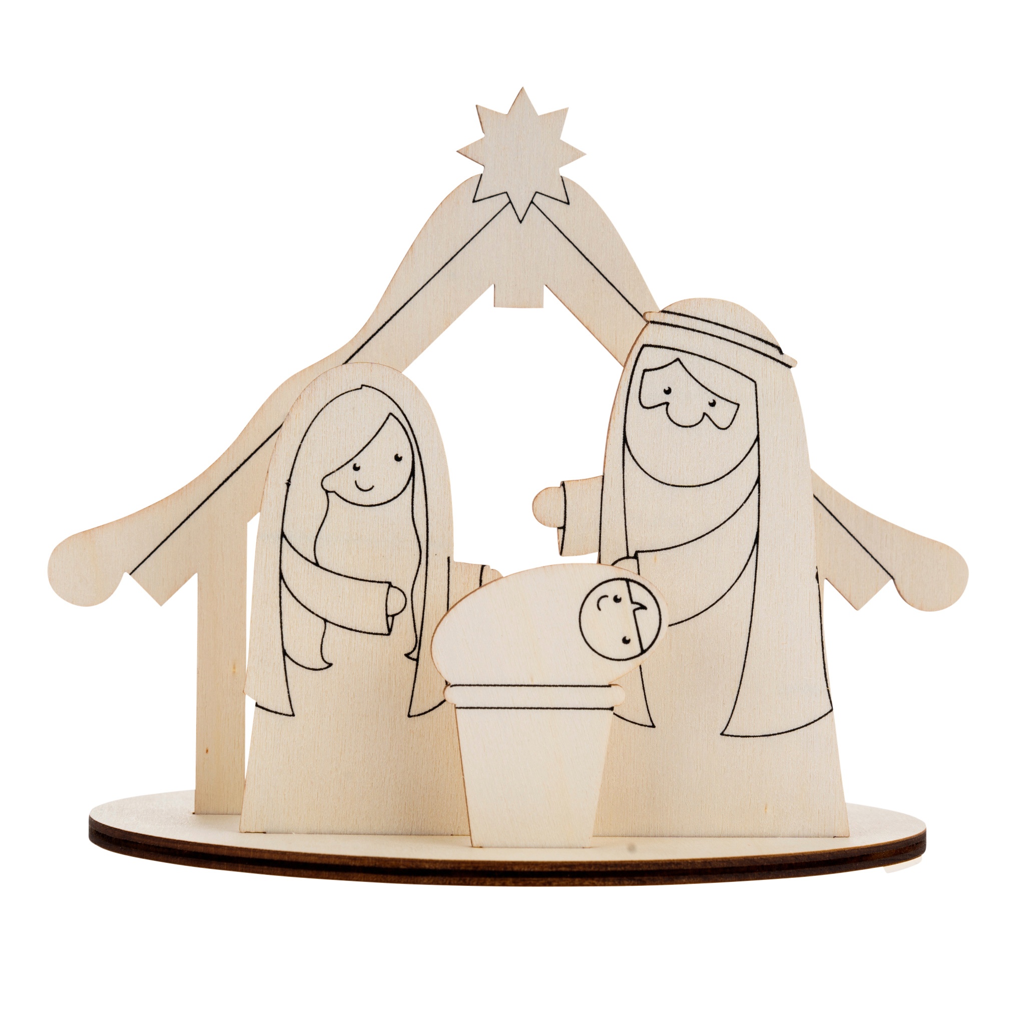 SUNNYSUE Teelichthalter Weihnachtskrippe zum Gestalten, Weihnachtskrippe & Blankomaterial