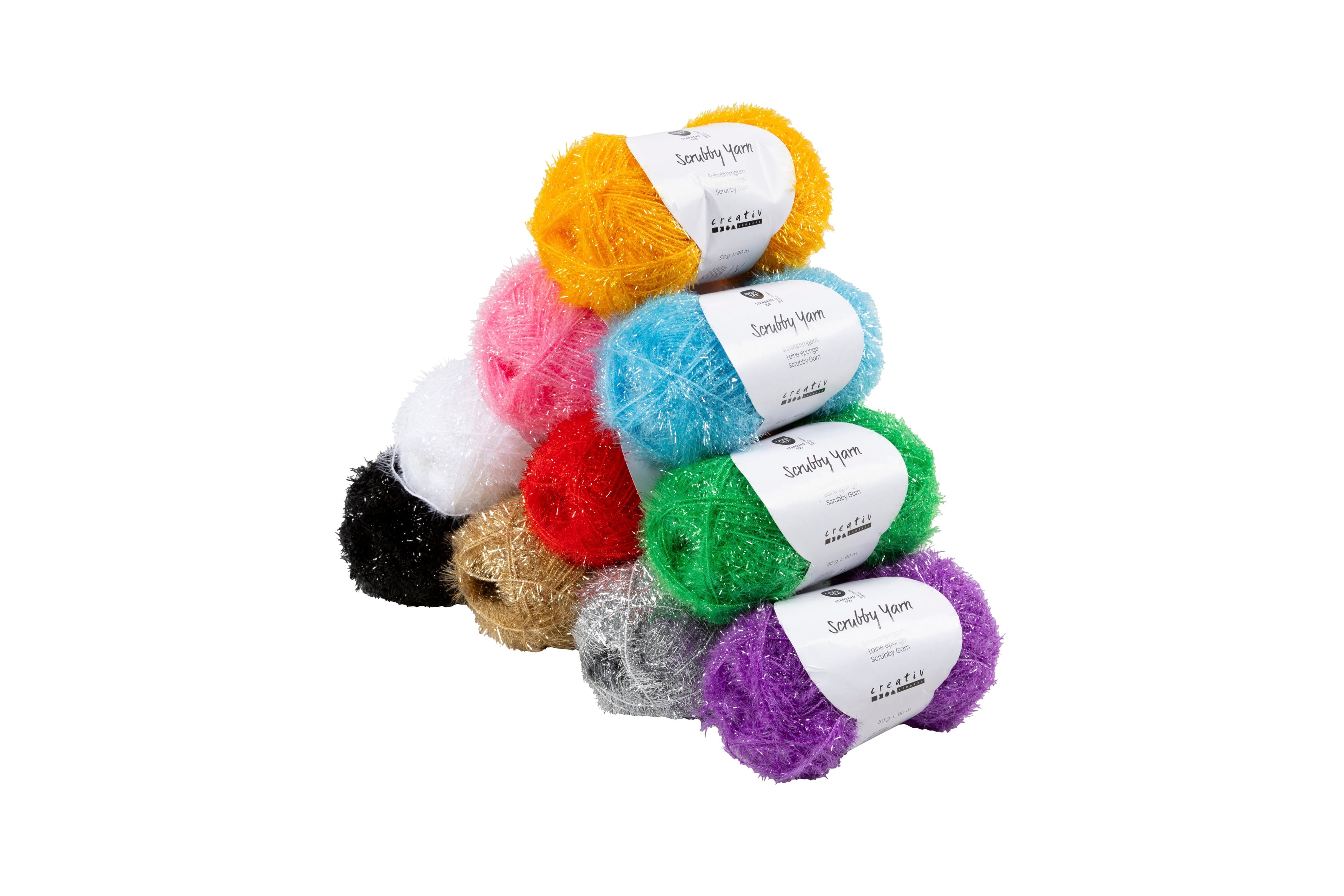 creativ company Schwammgarn, 10 Farben, je 50 g, Wolle