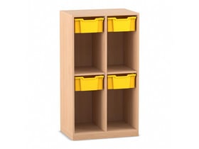 Flexeo® Schulranzenregal PRO, 2 Reihen, 4 Boxen Gr. M, für 4 Schulranzen