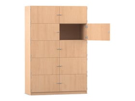 Flexeo® Schließfachschrank, 10 geschlossene Fächer, Breite 126,4 cm