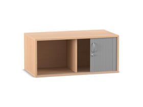 Flexeo® Rollladen-Aufsatzschrank, 2 Fächer, Breite 94,4 cm