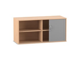Flexeo® Rollladen-Aufsatzschrank, 4 Fächer, Breite 126,4 cm