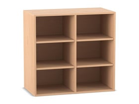 Flexeo® Aufsatzregal, 6 Fächer, Mittelwand, Breite 94,4 cm