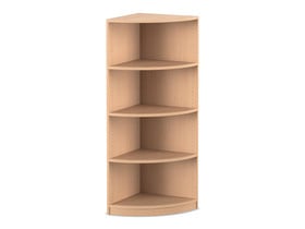 Flexeo® Abschlussregal rund, 4 Fächer
