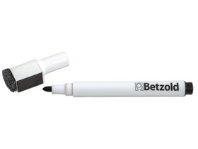 Betzold Folienstift schwarz, mit Löschfilz und Magnet, 3 Stück