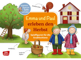 Emma und Paul erleben den Herbst. Spielfiguren für die Erzählschiene