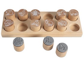 Holzstempel „Woodies“, 12 Stück im Set
