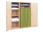 Flexeo® Liegepolsterschrank für 9 Liegepolster 16 breite Fächer 2 Türen