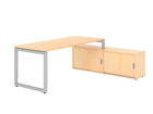 Betzold Schreibtisch mit Sideboard höhenverstellbar Kufengestell