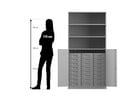 Flexeo® Schrank 24 kleine Boxen 3 Fächer 2 Halbtüren