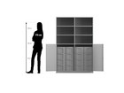 Flexeo® Schrank 16 große Boxen 6 Fächer Mittelwand 2 Halbtüren