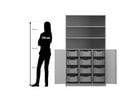 Flexeo® Halbtürenschrank PRO 3 Reihen 12 Boxen Gr M 3 Fächer 2 Halbtüren