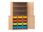 Flexeo® Halbtürenschrank PRO 3 Reihen 12 Boxen Gr M 3 Fächer 4 Halbtüren