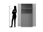 Flexeo® Schrank 30 kleine Boxen 2 Fächer 2 Türen