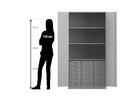 Flexeo® Schrank 18 kleine Boxen 3 Fächer 2 Türen