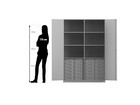 Flexeo® Schrank 24 kleine Boxen 6 Fächer Mittelwand 2 Türen