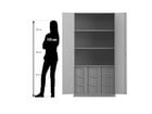 Flexeo® Schrank 9 große Boxen 3 Fächer 2 Türen