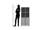 Flexeo® Regal 2 Reihen 6 große Boxen 4 Fächer oben