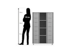 Flexeo® Regal 3 Reihen 14 große Boxen 4 Fächer mittig