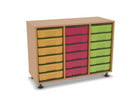 Flexeo® Regal 3 Reihen 18 kleine Boxen Mittelwand