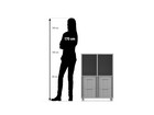 Flexeo® Regal 2 Reihen 4 große Boxen 2 Fächer oben