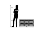 Flexeo® Regal PRO 3 Reihen 12 Boxen Gr S Aufkantung