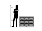 Flexeo® Regal PRO 3 Reihen 18 Boxen Gr S Aufkantung