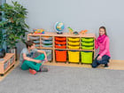 Flexeo® Regal PRO 3 Reihen 9 Boxen Gr S 3 fahrbare XL Boxen