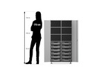 Flexeo® Schrank PRO 2 Reihen 12 Boxen Gr S 4 Fächer oben 2 Türen