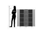Flexeo® Regalschrank PRO 3 Reihen 12 Boxen Gr S 8 Fächer 2 Türen
